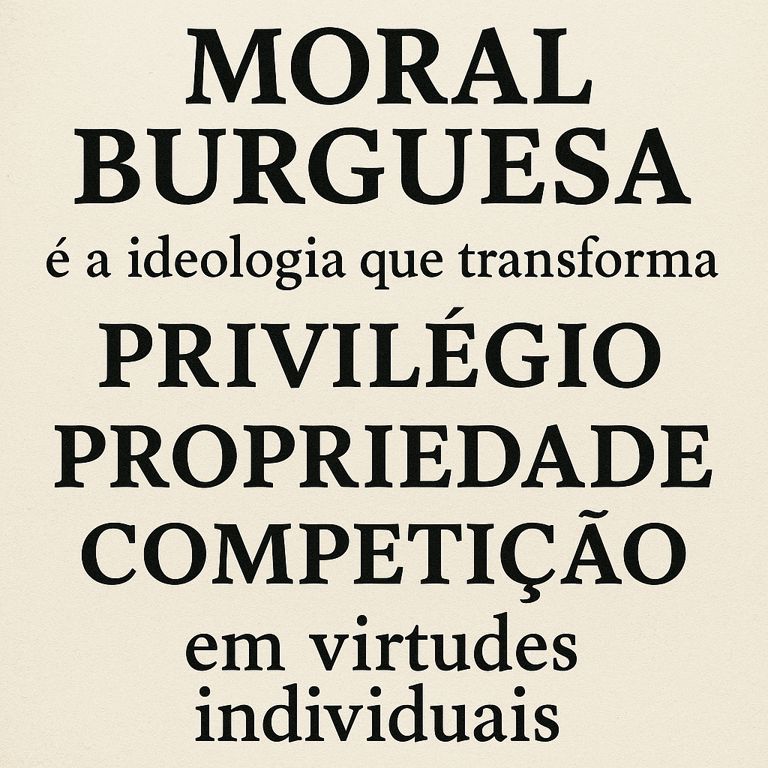 A moral burguesa e a disciplina que chama privilégio de virtude