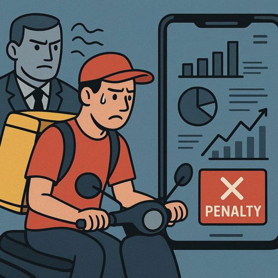 O entregador não sai do expediente quando o algoritmo fecha a porta