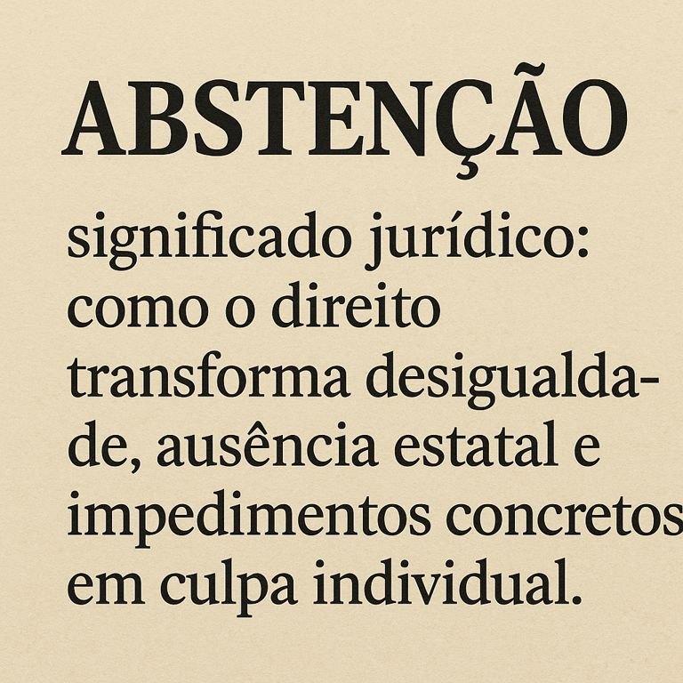 Abstenção significado jurídico e a política de culpar quem não consegue votar